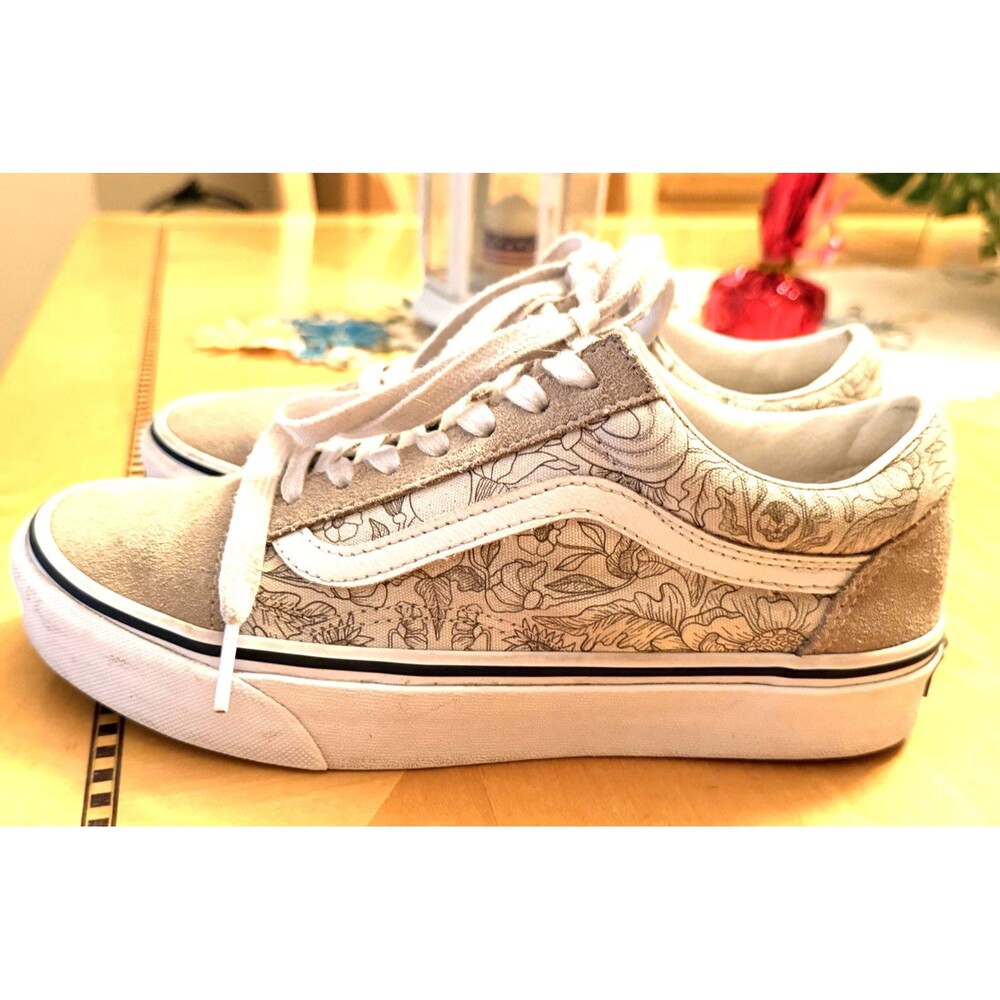 VANS Old Skool Desert Skull Tan White Beige Sneakers Men's Size 6, Women's 7.5